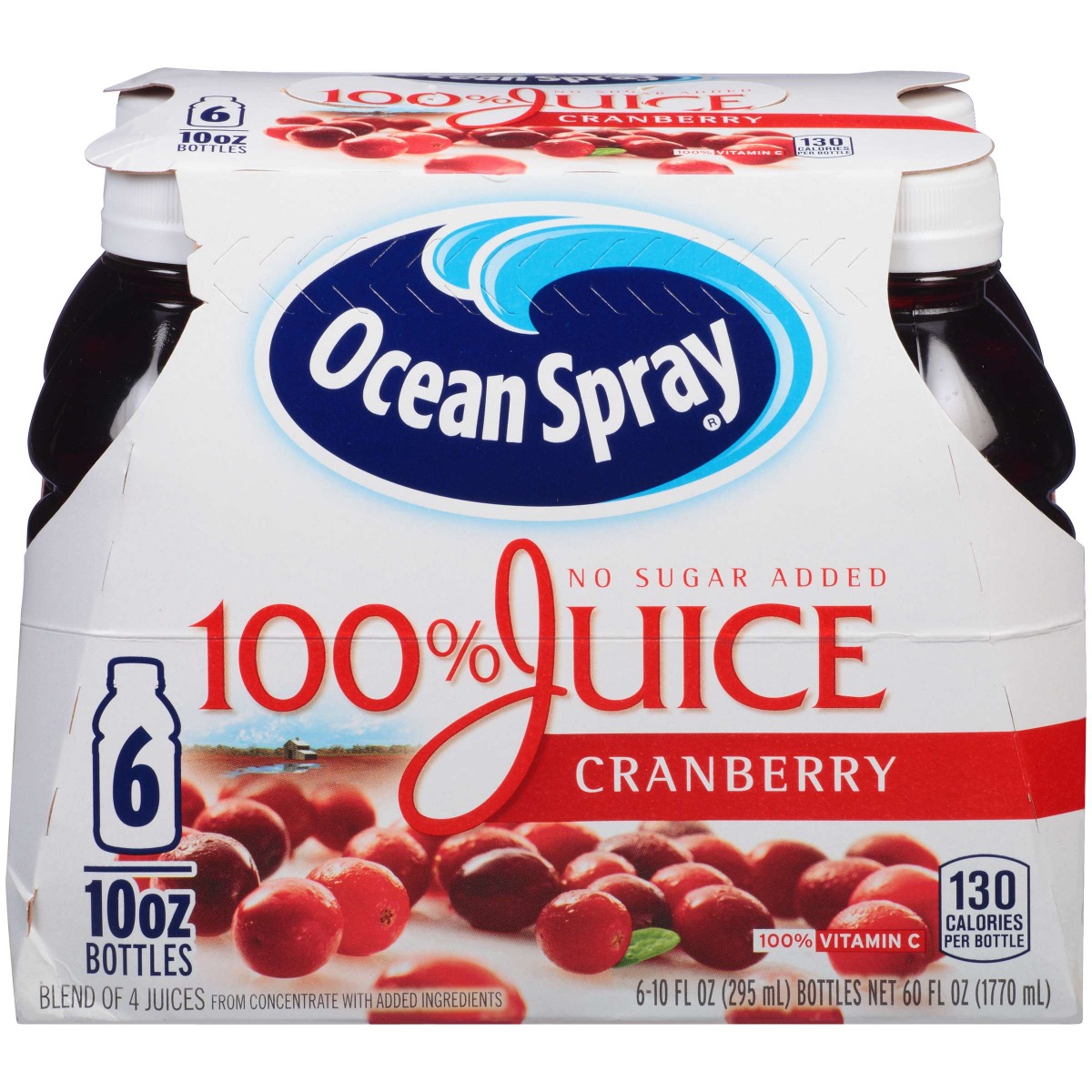 Ocean Spray 100% Cranberry Juice 10 Oz. Bottles, PK24