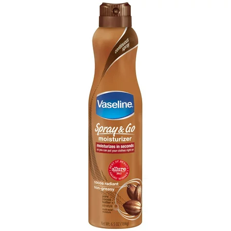 Vaseline Intensive Care Spray Moisturizer for Dry Skin Cocoa Radiant Made with 100% Pure Cocoa Butter 6.5oz Pack of 6