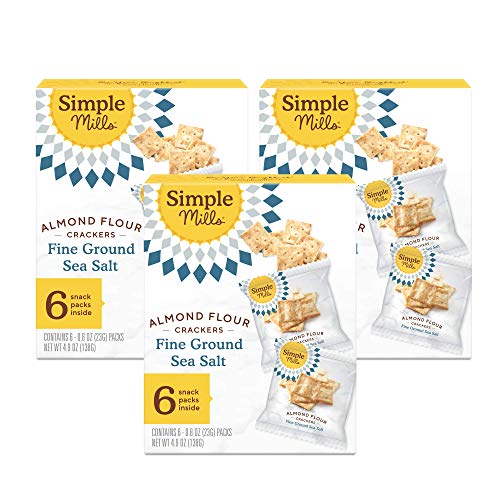 Simple Mills Almond Flour Crackers  Sea Salt Snack Packs  Gluten Free  Flax Seed  Sunflower Seeds  Corn Free  Good for Snacks  Great Stocking Stuffers