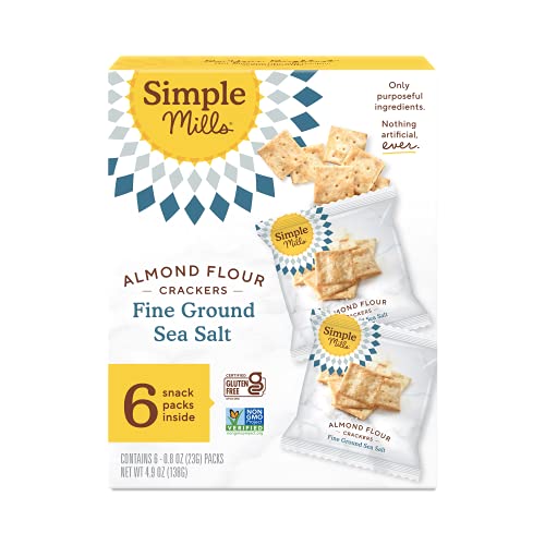 Simple Mills Almond Flour Crackers  Sea Salt Snack Packs  Gluten Free  Flax Seed  Sunflower Seeds  Corn Free  Good for Snacks  Great Stocking Stuffers thumbnail