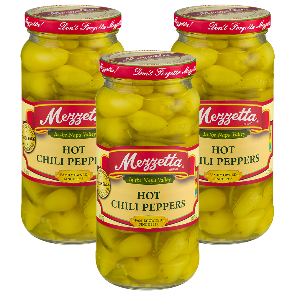 Mezzetta Hot Chili Pepprs 6X375ML