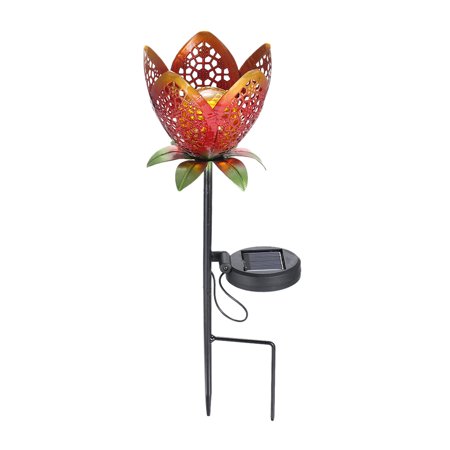 1PC Solar LED Flower Light Lawn Lantern Flame Lamp Water Resistant Outdoor Lights for Walkway Lawn Path Garden