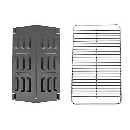 EasiBBQ 9201 Porcelain Enameled Flavorizer Bar and 80631 Stainless Steel Grill Grate  Flavorizer Bar for Weber Go-Anywhere Gas Grill  Grill Grate for 