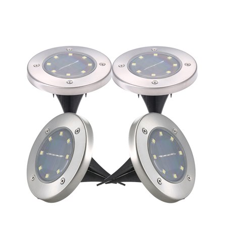 Aibecy 4Pcs Solar Powered Energy Ground Light Outdoor Lamp IP65 Water-resistant 8 LED 20LM Garden Landscape Spike Lighting for Yard Driveway Lawn Path