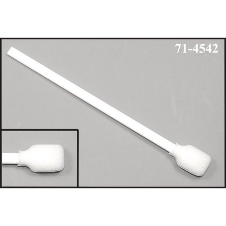 (Bag of 50 Swabs) 71-4542: 6” Overall Length Swab with Wide Rectangular Foam Mitt and Polypropylene Handle