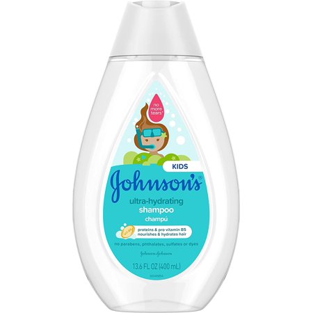 Johnson's Ultra-Hydrating Tear-Free Kids' Shampoo with Pro- Vitamin B5 & Proteins, Paraben-, Sulfate- & Dye-Free Formula, Hypoallergenic & Gentle for 