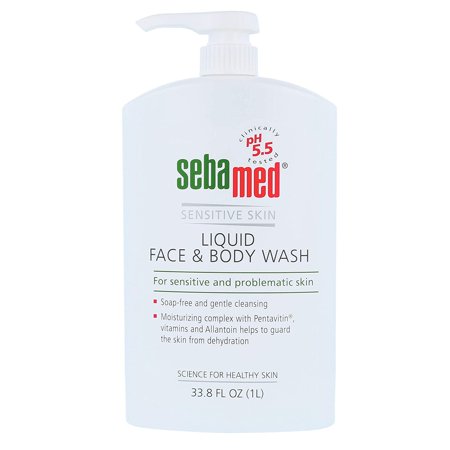 Liquid Face and Body Wash for Sensitive Skin PH 5.5 Mild Gentle Hydrating Cleanser Hypoallergenic Dermatologist Recommended 33.8 Fluid Ounces (1 Liter