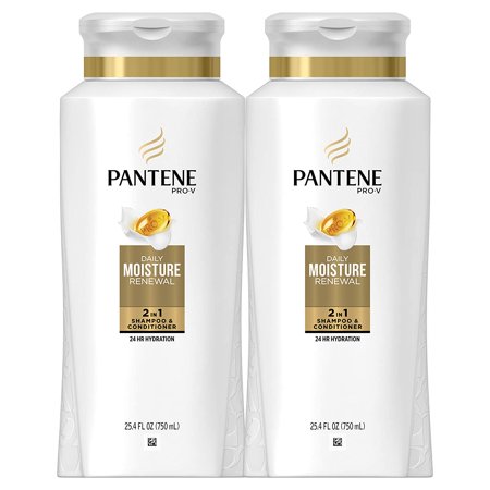 , Shampoo and Conditioner 2 in 1, Pro-V Daily Moisture Renewal for Dry Hair, 25.4 Fl Oz, Pack of 2