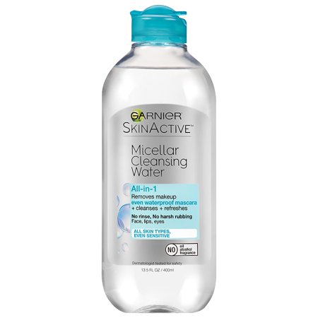 Garnier Micellar Water for Waterproof Makeup  Hydrating Facial Cleanser & Makeup Remover  Suitable for Sensitive Skin  Vegan  Cruelty Free  13.5 Fl Oz
