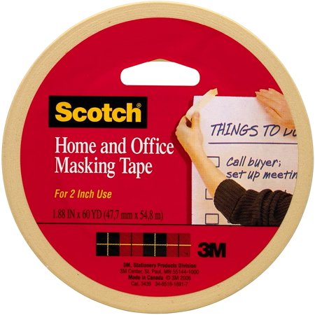 Scotch Home and Office Masking Tape  1.88-Inch by 60 Yards Tan (3439)