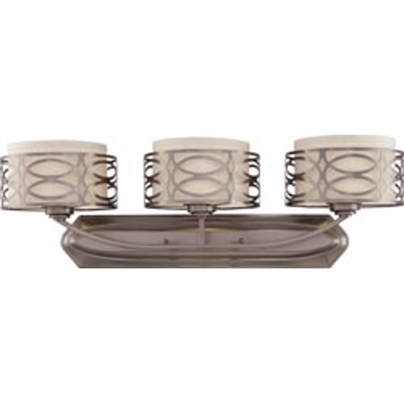 Replacement for 60/4723 HARLOW 3 LIGHT VANITY FIXTURE with KHAKI FABRIC SHADES HAZEL BRONZE CONTEMPORARY Replacement Light Bulb Lamp