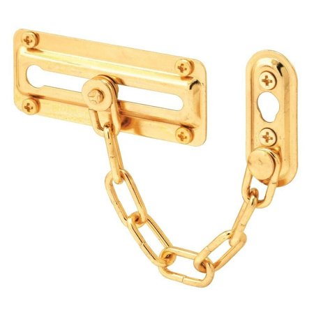 Prime Line U 9905 Chain Door Guard  3-7/16   Brass Finished