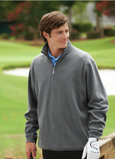 Bermuda Sands 9980 Mens Tyvola Long Sleeve Quarter-Zip Pullover - Charcoal Heather Small