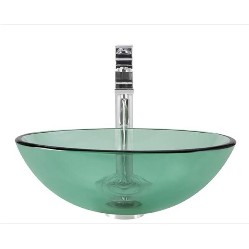 MR Direct 601 Emerald Vessel Sink Ensemble with a Brushed Nickel Finish 721 Faucet  Pop-up Drain  and Sink Ring.