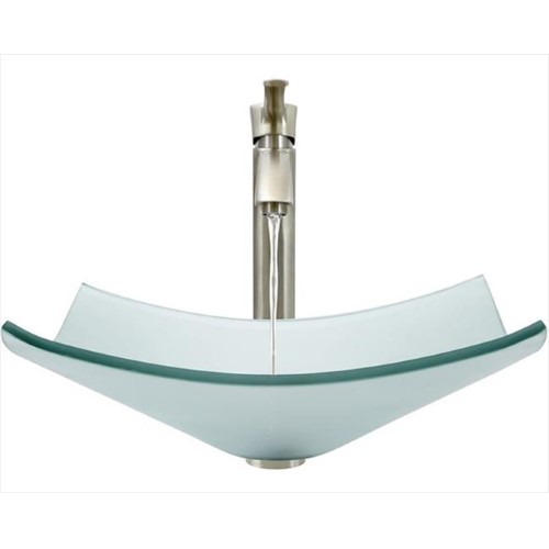 MR Direct 622 Vessel Sink Ensemble with a Brushed Nickel Finish 726 Faucet, Pop-up Drain, and Sink Ring.