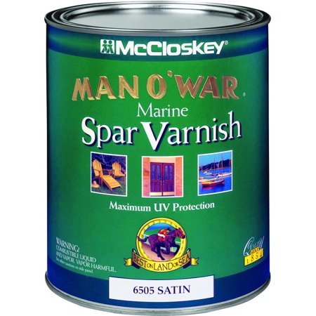 McCloskey 6505 Man O War Clear Satin Marine Spar Varnish VOC Quart Oil Based (Case of 4)