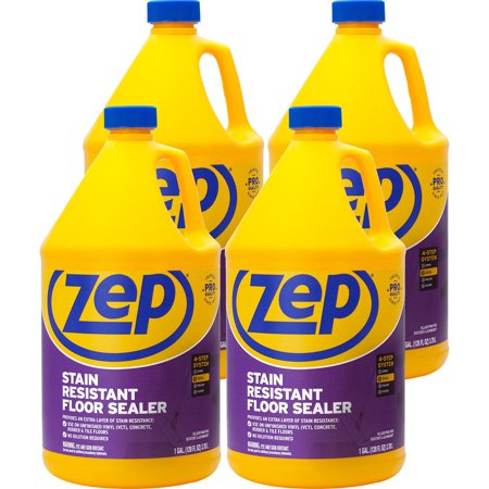 Zep Stain Resistant Floor Sealer - 1 Gal (128 Fl Oz) - 4 / Carton - Blue