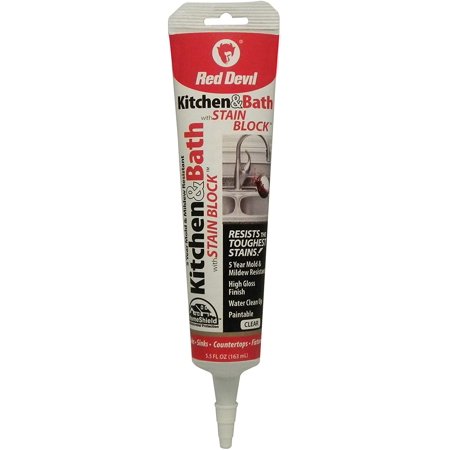0765 Kitchen & Bath Stain Block Sealant, 5.5 Oz Squeeze Tube, Clear, Pack of 12