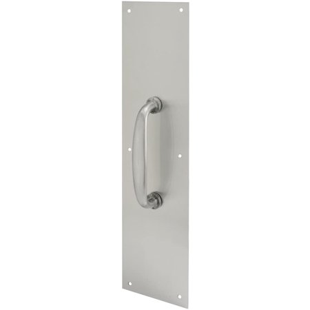 Products J 4579 Door Pull Plate  4-Inch by 16-Inch  Oval Handle  Satin Aluminum