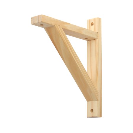 Hyper Tough 7-1/2 X 9-Inch Natural Finish Wood Shelf Bracket  Model 6678