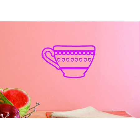 JER 1455 1 Vinyl Wall Decal Tea Cup 10X20 Pink  10  X 20