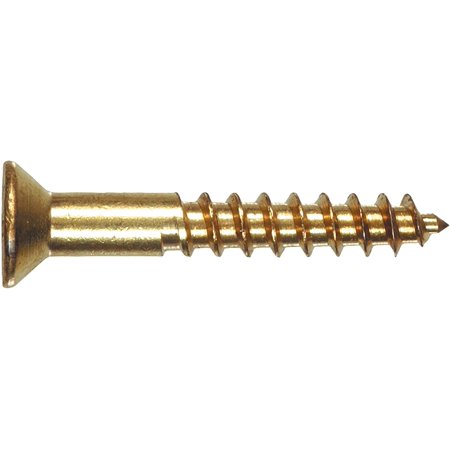 2723 8 X 1-1/2-Inch Brass Flat Phillips Wood Screw  20-Pack