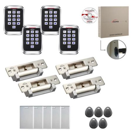 FPC-8306 4 Door Professional Access Control Electric Strike Fail Safe / Fail Secure Time Attendance TCP/IP Wiegand Controller Box  Outdoor Keypad / Re