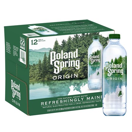 Poland Spring Origin  100% Natural Spring Water  900ml Recycled Plastic Bottle   30.4 Fl Oz (Pack of 12)