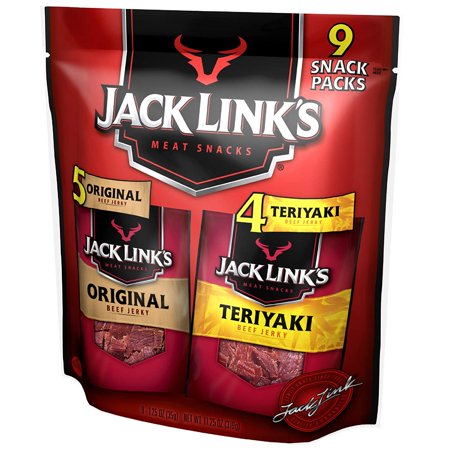 Jack Links Beef Jerky Variety Pack Includes Original and Teriyaki Beef Jerky  13g of Protein per Serving  94 Percent Fat Free  No Added MSG  (9 Count 