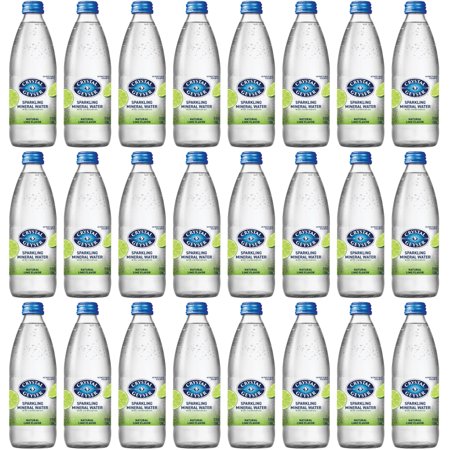 Crystal Geyser Natural Lime Flavored Sparkling Mineral Water  24 Pack  12 Oz Glass Bottles