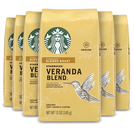 Starbucks Blonde Roast Ground Coffee ? Veranda Blend ? 100% Arabica ? 6 Bags (12 Oz. Each)