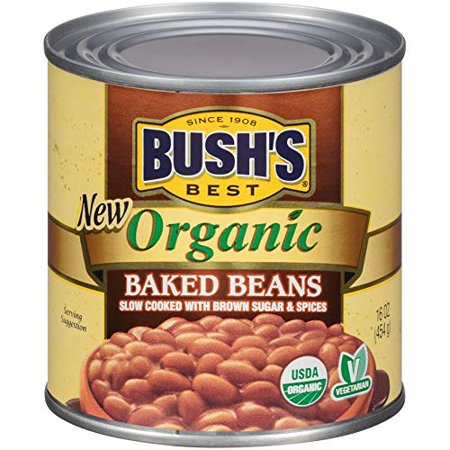 Bush's Best Organic Baked Beans, 16 Ounce Can Canned Beans (Pack - 6)