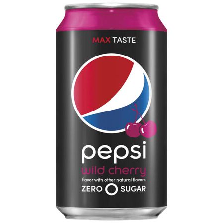 Zero Wild Cherry Pepsi Soda 12oz Cans, Pack of 20 (Total of 240 FL OZ)
