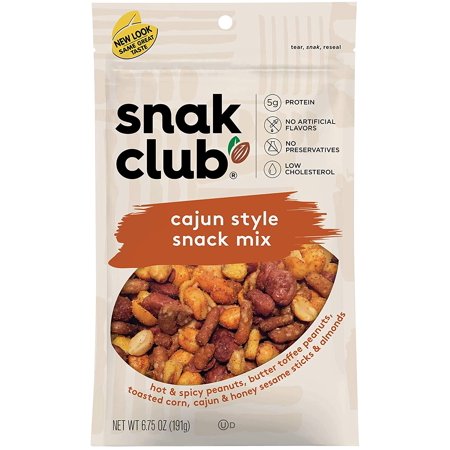 Snak Club All Natural Cajun Style Snack Mix  6.75-Ounces  6-Pack
