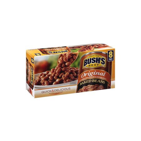 Bush's Best Original Baked Beans  Seasoned with Bacon & Brown Sugar Quick Delicious Gluten Free Baked Canned Beans - 8 X 16.5 Oz
