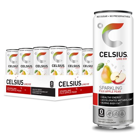 Sparkling Fuji Apple Pear Fitness Drink  Zero Sugar  12oz. Slim Can Pack of 12