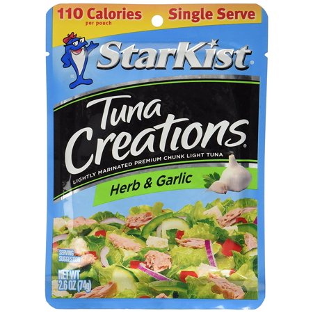 Starkist Tuna Creations, Herb & Garlic, Single Serve 2.6-Ounce Pouch (Pack of 6)