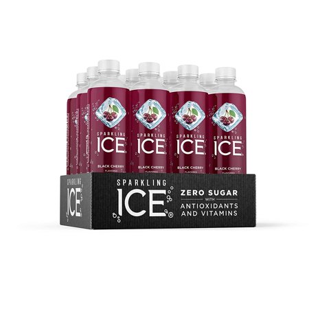 Sparkling Ice, Black Cherry Sparkling Water, with Antioxidants and Vitamins, Zero Sugar, 17 Fl Oz Bottles (Pack of 12)