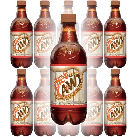 A&W Root Beer Zero Sugar Soda 20oz Bottles  Quantity 12