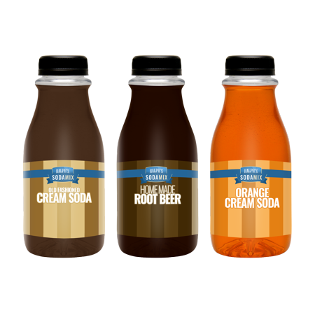 Ralph S 3 Sparkling Water Sodamix Flavor Pack | Cream Soda | Root Beer | Orange Cream Soda | Three 12oz Bottles