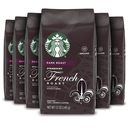 Starbucks Dark Roast Ground Coffee ? French Roast ? 100% Arabica ? 6 Bags (12 Oz. Each)