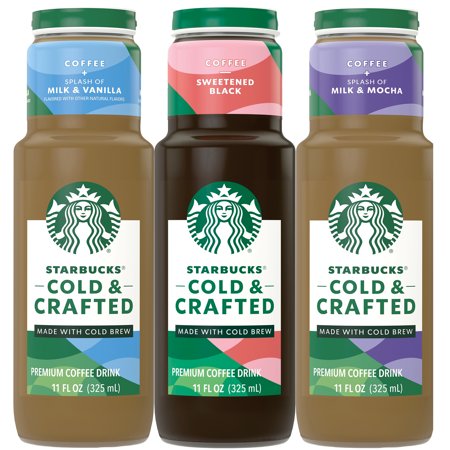 (12 Bottles) Starbucks Cold & Crafted, Premium Coffee Drink Made with Cold Brew, Variety Pack, 11 Fl Oz