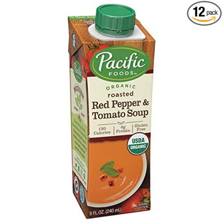 Organic Roasted Red Pepper and Tomato Soup, 8 Ounce Cartons, 12-Pack