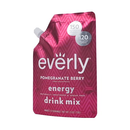 Everly Energy - Natural Energy Drink Mix Powder, Sugar Free, Natural Sweeteners, Organic Caffeine, Keto Diet, Water Flavoring & Enhancer - Pouch, 20 S