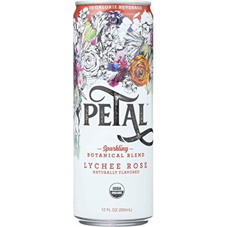 Petal Sparkling Beverage, Lychee Rose, 12 Fl Oz (Pack of 12)