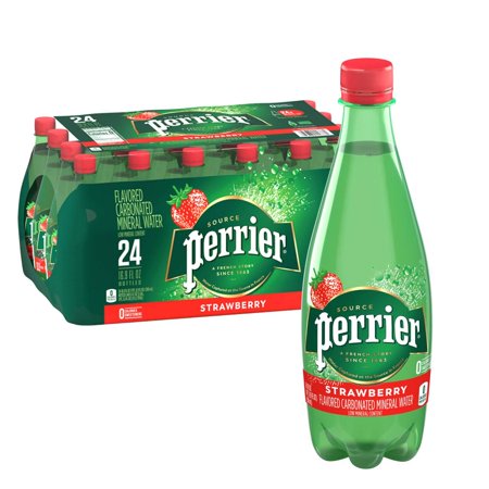 Perrier Strawberry Flavored Carbonated Mineral Water  16.9 Fl Oz (24 Pack) Plastic Bottles