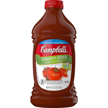 Campbells Low Sodium Tomato Juice, 64 Oz. Bottle (Pack of 6)