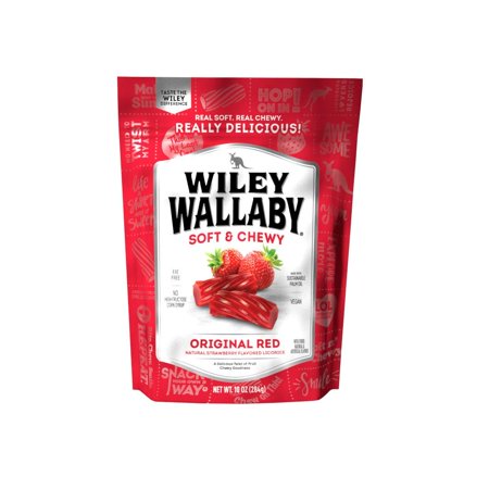 Wiley Wallaby Classic Red Licorice, 10 Ounce Resealable Bags, 4 Count