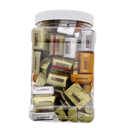 Hershey's Nuggets Variety Mini Candy Bars - 2 Pound Bulk Value Packed Chocolate Variety Pack (Milk, Dark, Almond, Toffee) in a 48 FL OZ Gift Ready Reu