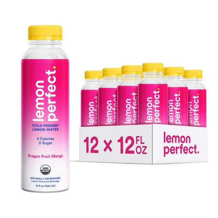Lemon Perfect Dragonfruit Mango  Cold-Pressed Lemon Water  12-Pack  12 Fl Oz